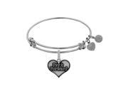 Brass White Finish Pay It Forward Charm on White Angelica Bangle