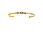 Stainless Steel Yl I’m Blessed with 0.005ct. Diamond Cuff Bangle