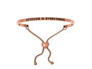 Stainless Steel Pk Attitude Is Everything with 0.005ct. Adjustable Friendship Bracelet