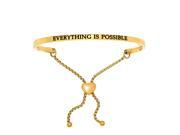 Stainless Steel Yl Everything Is Possible with 0.005ct. Adjustable Friendship Bracelet