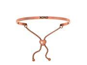 Stainless Steel Pk Xoxo with 0.005ct. Adjustable Friendship Bracelet