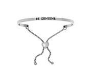 Stainless Steel Be Genuine with 0.005ct. Adjustable Friendship Bracelet