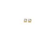 14k Yellow Gold Shiny 5.0mm Round Faceted White Cubic Zirconia Stud Earring