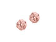 14kt Rose Gold Shiny Textured 3 Row Love Knot Earring