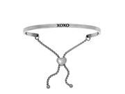 Stainless Steel Xoxo with 0.005ct. Adjustable Friendship Bracelet