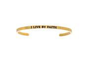 Stainless Steel Yl I Live By Faith with 0.005ct. Diamond Cuff Bangle