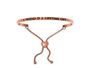 Stainless Steel Pk A Friend Is A Lifetime Gift with 0.005ct. Adjustable Friendship Bracelet