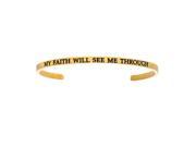 Stainless Steel Yl My Faith Will See Me Through with 0.005ct. Diamond Cuff Bangle