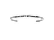 Stainless Steel Attitude Is Everything with 0.005ct. Diamond Cuff Bangle