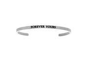 Stainless Steel Forever Yours with 0.005ct. Diamond Cuff Bangle