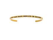Stainless Steel Yl You Can Have Results Or Excuses with 0.005ct. Diamond Cuff Bangle