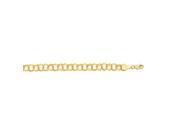 14kt 7 Yellow Gold Diamond Cut Double Link Charm Bracelet