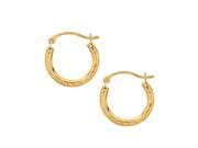 10k Yellow Gold Shiny Diamond Cut Small Round Hoop Earring