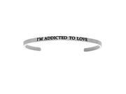 Stainless Steel I’m Addicted To Love with 0.005ct. Diamond Cuff Bangle