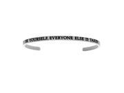Stainless Steel Be Yourself Everyone Else Is Taken. with 0.005ct. Diamond Cuff Bangle