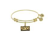 Brass with Yellow Finish Swimmer Angelica Bangle