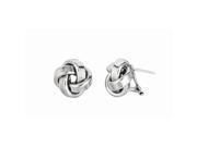 Silver with Rhodium Finish 13.0mm Shiny Textured Love Knot Earring