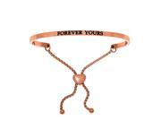 Stainless Steel Pk Forever Yours with 0.005ct. Adjustable Friendship Bracelet