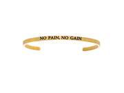 Stainless Steel Yl No Pain No Gain with 0.005ct. Diamond Cuff Bangle