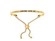Stainless Steel Yl Never Give Up with 0.005ct. Adjustable Friendship Bracelet