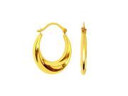 10k Yellow Gold Small Over Graduated Hoop Earring