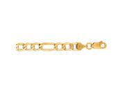 10k 8.5 Yellow Gold 5.4mm Diamond Cut Figaro Lite Link Bracelet