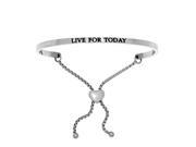Stainless Steel Live For Today with 0.005ct. Adjustable Friendship Bracelet