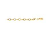 14kt 7 Yellow Gold 4.6mm Diamond Cut Oval Rolo Chain