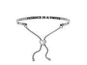 Stainless Steel Patience Is A Virtue with 0.005ct. Adjustable Friendship Bracelet