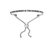 Stainless Steel The only Journey Is The Journey In with 0.005ct. Adjustable Friendship Bracelet