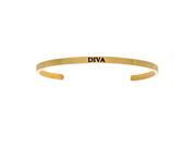 Stainless Steel Yl Diva with 0.005ct. Diamond Cuff Bangle