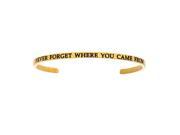 Stainless Steel Yl Never Forget Where You Came From with 0.005ct. Diamond Cuff Bangle