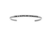 Stainless Steel I’m A Hopeless Romantic with 0.005ct. Diamond Cuff Bangle