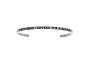 Stainless Steel Everything Happens For A Reason with 0.005ct. Diamond Cuff Bangle