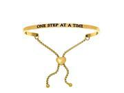 Stainless Steel Yl one Step At A Time with 0.005ct. Adjustable Friendship Bracelet