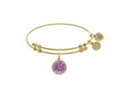 Brass with October Birthstone on Yellow Angelica Bangle
