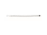 Silver 8 with Rhodium Finish 6.6mm Shiny Double Link Chain Bracelet