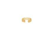 14k Yellow Gold Shiny Cuff Type Toe Ring with Pattern