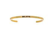 Stainless Steel Yl Believe with 0.005ct. Diamond Cuff Bangle