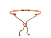 Stainless Steel Pk Princess with 0.005ct. Adjustable Friendship Bracelet