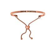 Stainless Steel Pk Think Positive with 0.005ct. Adjustable Friendship Bracelet
