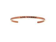 Stainless Steel Pk Love Yourself with 0.005ct. Diamond Cuff Bangle