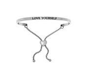 Stainless Steel Love Yourself with 0.005ct. Adjustable Friendship Bracelet