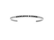 Stainless Steel Knowledge Is Power with 0.005ct. Diamond Cuff Bangle
