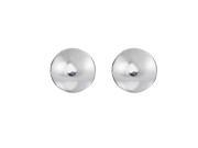 Siilver with Rhodium Finish 12mm Shiny Puffed Circle Button Type Post Earring