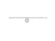 Silver 7.5 Rhodium Finish Shiny Large Puffed Heart Dangle Bracelet