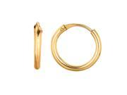 10k Yellow Gold 1x10mm Shiny Small Endless Round Hoop Earring