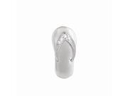Silver with Rhodium Finish Shiny Flip Flop Pendant with White Cubic Zirconia