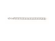 Silver 8 with Rhodium Finish 8.4mm Shiny Double Link Chain Bracelet