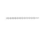 14k 7.25 White Gold Diamond Cut Circular Fashion Filigree Bracelet
